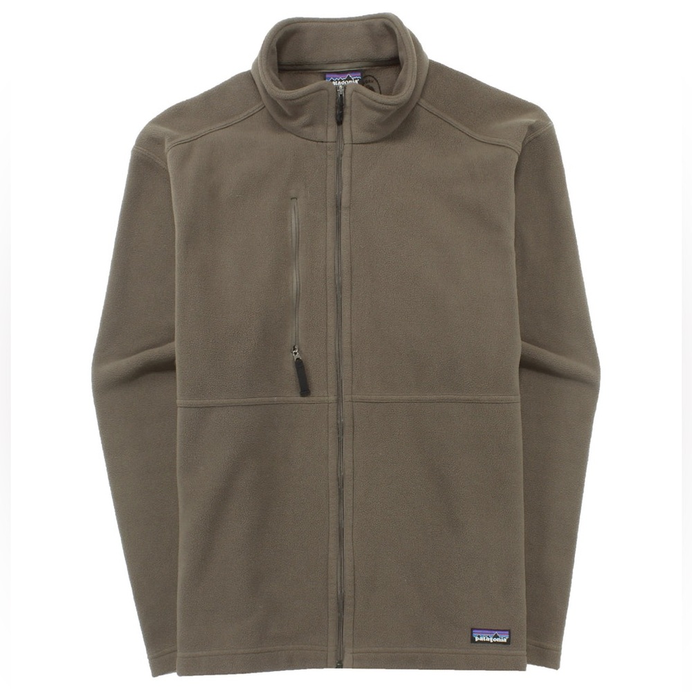 Patagonia Men’s Micro Synchilla Jacket-Suede Brown Full Zip Pockets Size Medium